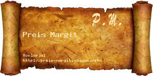 Preis Margit névjegykártya